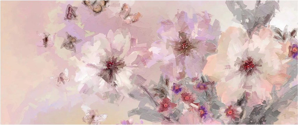 Tablou - Colaj de artă cu fluturi (120x50 cm)