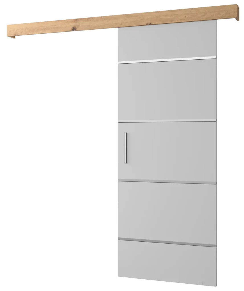 Zondo Uși culisante Sharlene IV (alb mat + stejar artisan + argintiu). 1043746