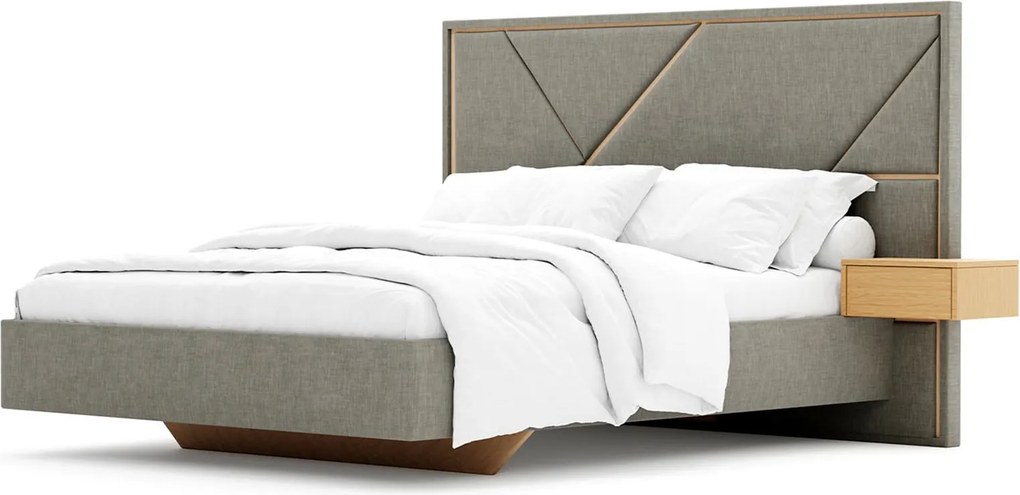Pat Strong Tapitat cu Saltea 140/160/180x200cm - 140x190