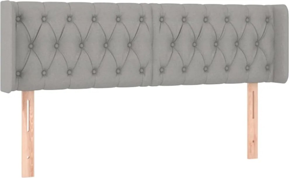 vidaXL Tăblie de pat cu aripioare gri deschis 147x16x78/88 cm textil