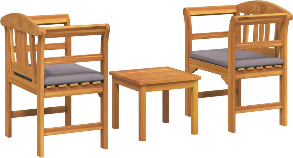 vidaXL Set de lounge cu trandafir de grădină cu pernă 3 pcs