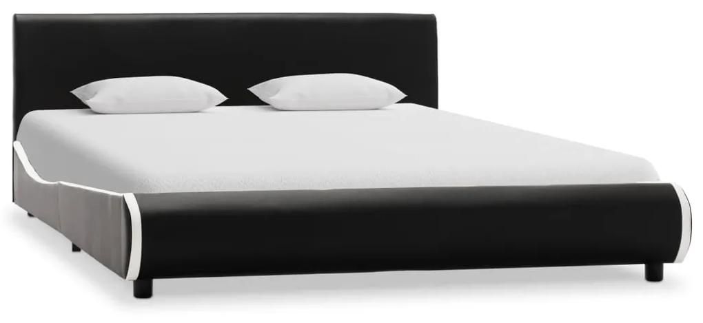 284999 vidaXL Cadru de pat, negru, 140 x 200 cm, piele ecologică