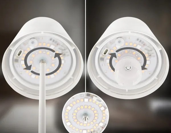 Briloner 7510016 - Lampă de birou LED RGBW CALIDA, reglabilă, 2,5W/5V IP44 1200 mAh, albă