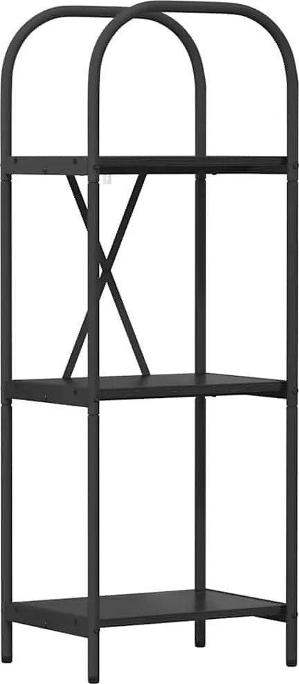 vidaXL Raft pentru cărți Stejar Negru 40 x 30 x 109 cm Lemn compozit