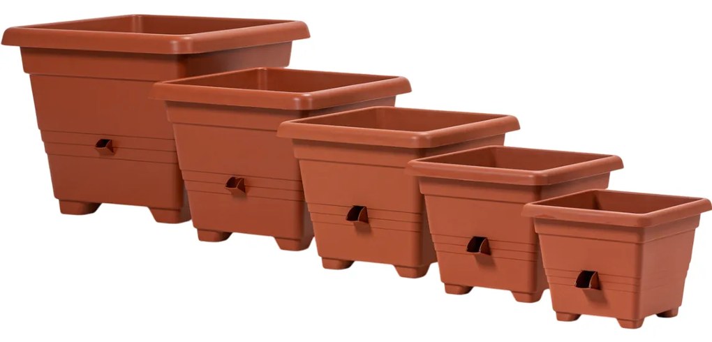 Plastia Ghiveci flori cu auto-udare Bergamot 30 x 30 cm maro deschis, 30 x 30 cm