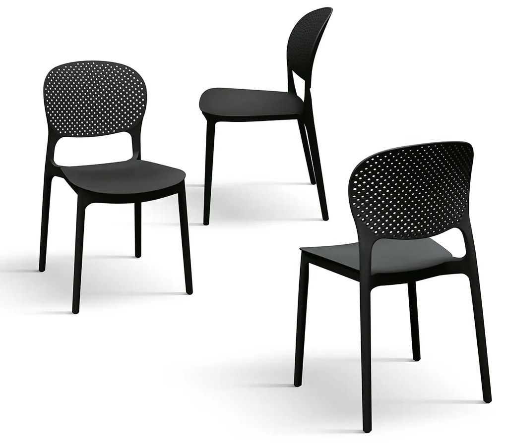 Set 4 scaune PERLA -POLIPROPILENA-HORECA - ALB