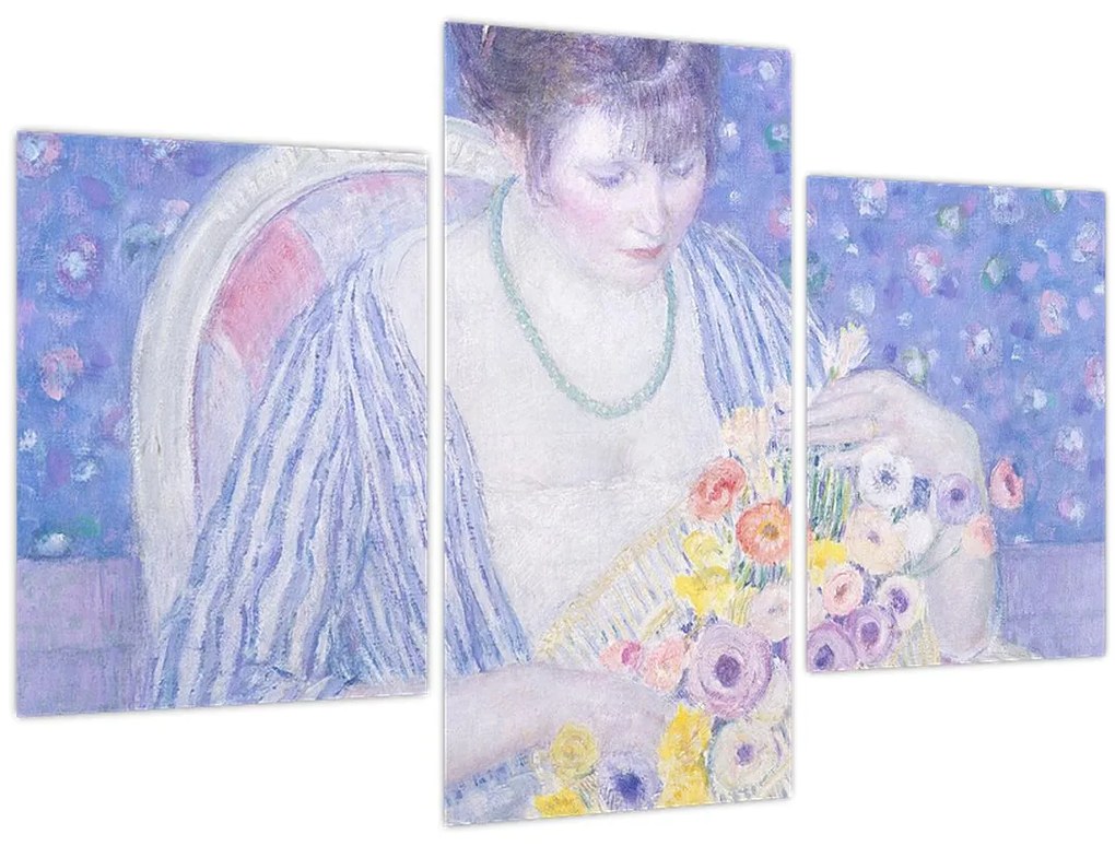 Tablou - Frederick Carl Frieseke,  The Basket of Flowers, reproducere (90x60 cm)