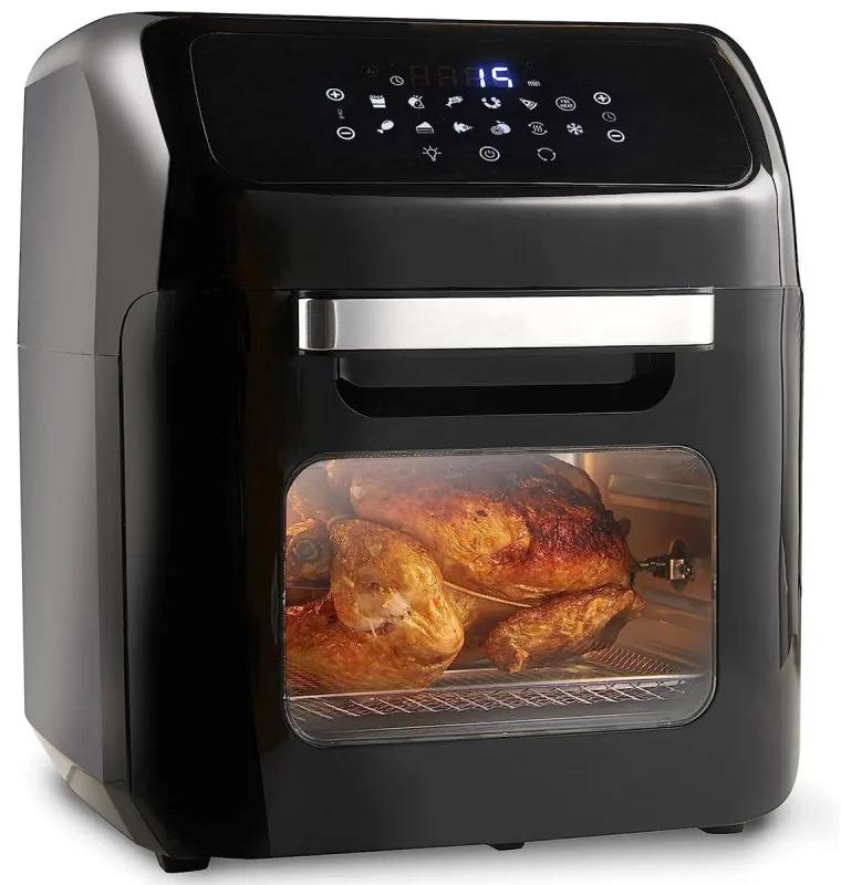 Friteuza cu aer cald Royalty Line AFO-12601, 12 L, 1800W, 12 programe, Grill, Timer, Touch screen, Negru