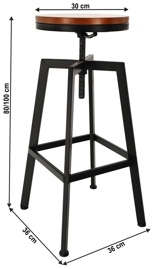 Scaun de bar, negru/ stejar, DINEA