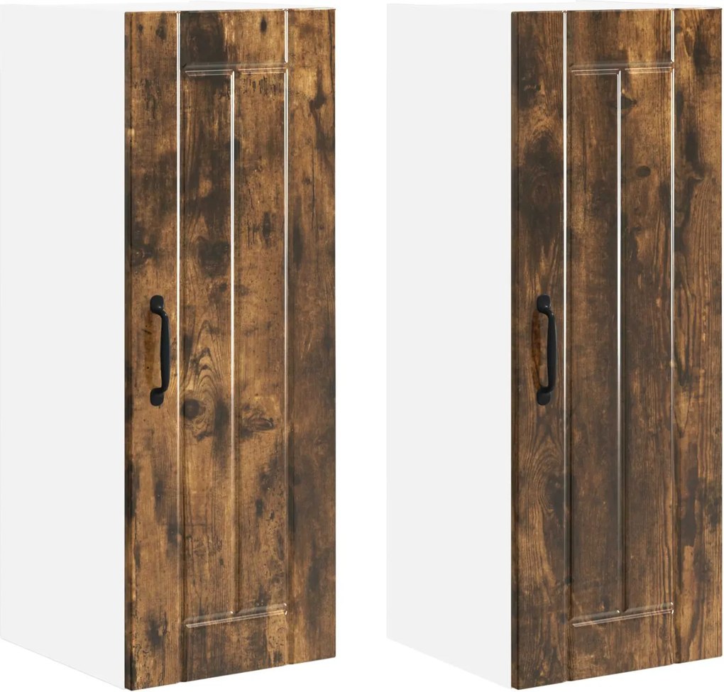 vidaXL Dulap de bucătărie 2 pcs Stejar fumuriu 30 x 31 x 80 cm