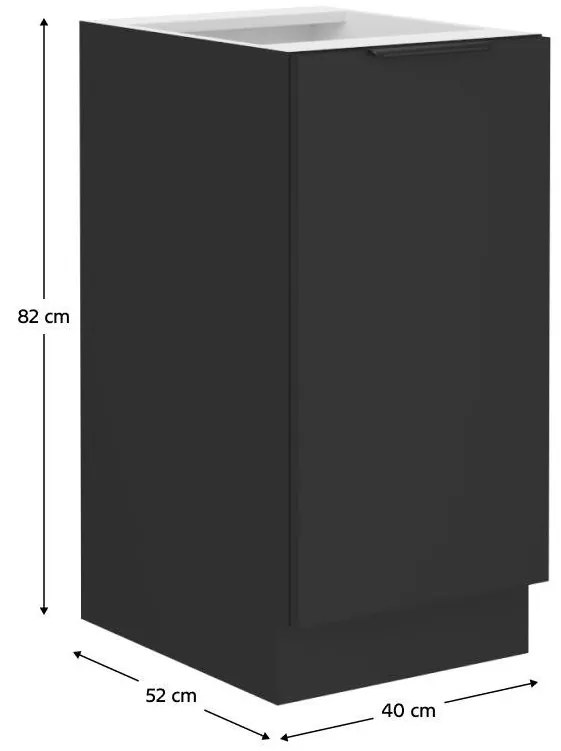 Dulap de bucătarie inferior Sobera 40 D 1F BB (negru). 1096988