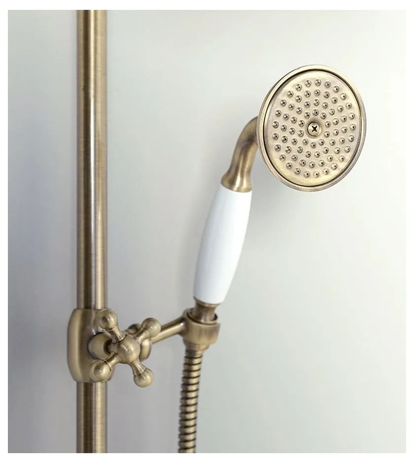 Set de duș în culoarea bronzului din alamă 142 cm cu robinet termostatic cu duș suspendat/cu duș de mână Antea – Sapho