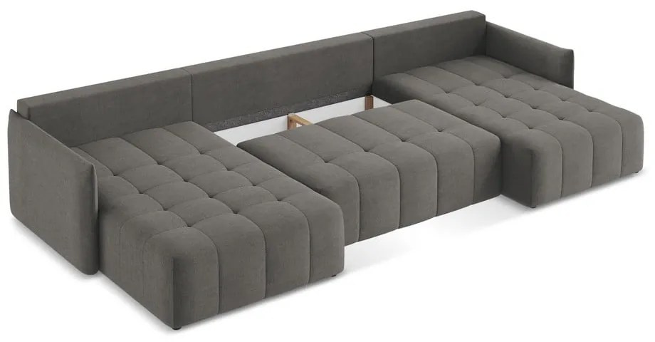 Colțar gri închis extensibil/cu spațiu de depozitare (în formă de "U") Moku – Makamii