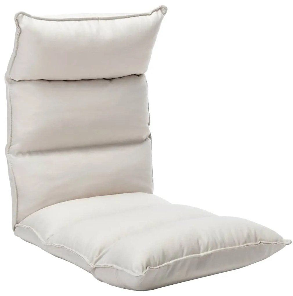 vidaXL Scaun de podea pliabil, crem, material textil