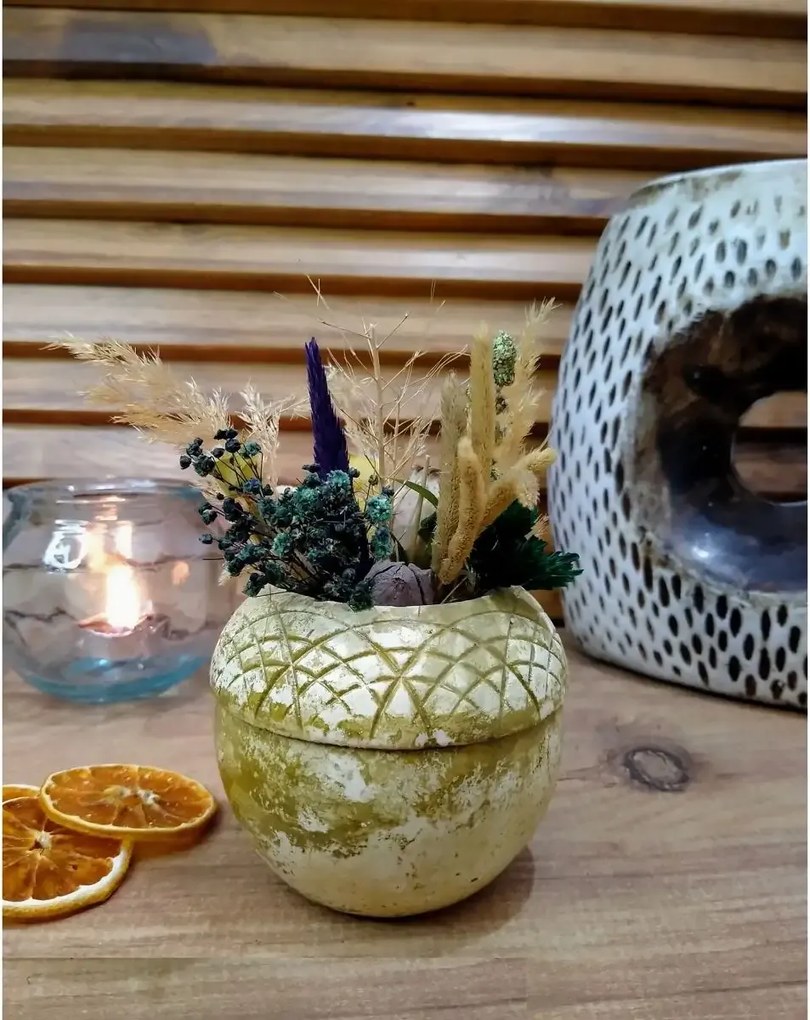 Ghiveci decorativ cu flori artificiale, homs seria A620,17x5.5x9 cm,30363