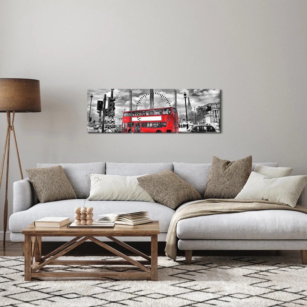 Tablou - Trafalgar Square (cu ceas) (90x30 cm)