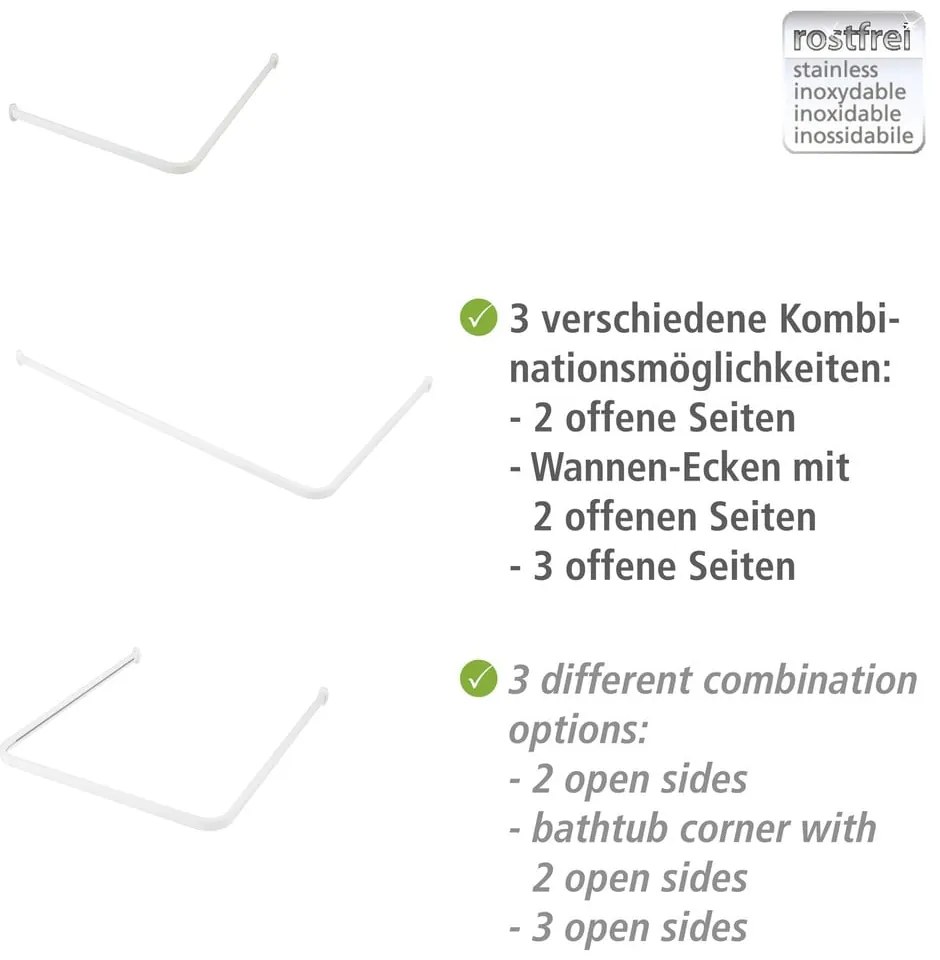 Bară pentru perdea de duș albă Era – Wenko