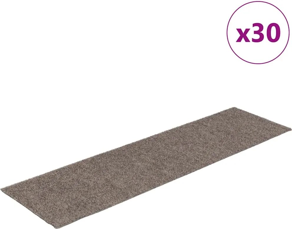 vidaXL Covorașe autoadezive pentru scări, 30 buc., 76x20 cm, bej, dreptunghiulare