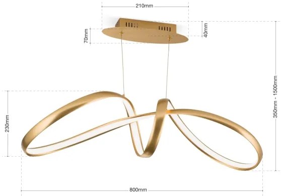 Orion HL 6-1663 - Lustr LED CIRCUS 36W/230V dimabil pe cablu auriu