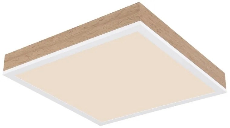 Plafoniera LED aluminiu alb, MDF aspect de lemn DORO 30x30cm