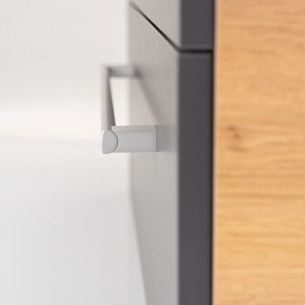 Mobilier complet de baie Vario Clam 80 stejar-antracit