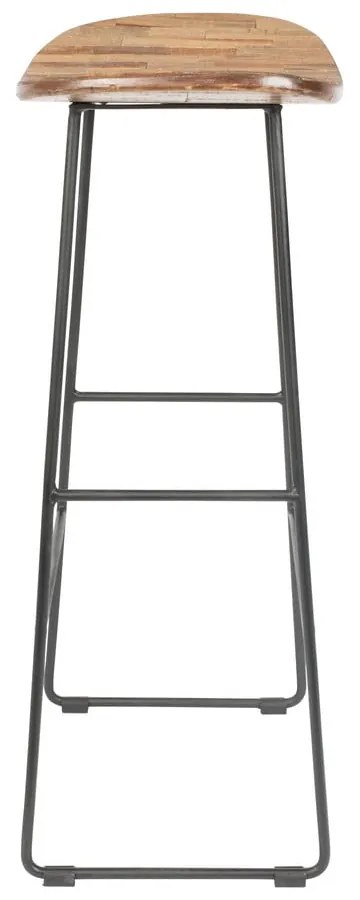 Scaun de bar în culoare naturală din lemn de tec (înălțime șezut 76 cm) Tangle – White Label