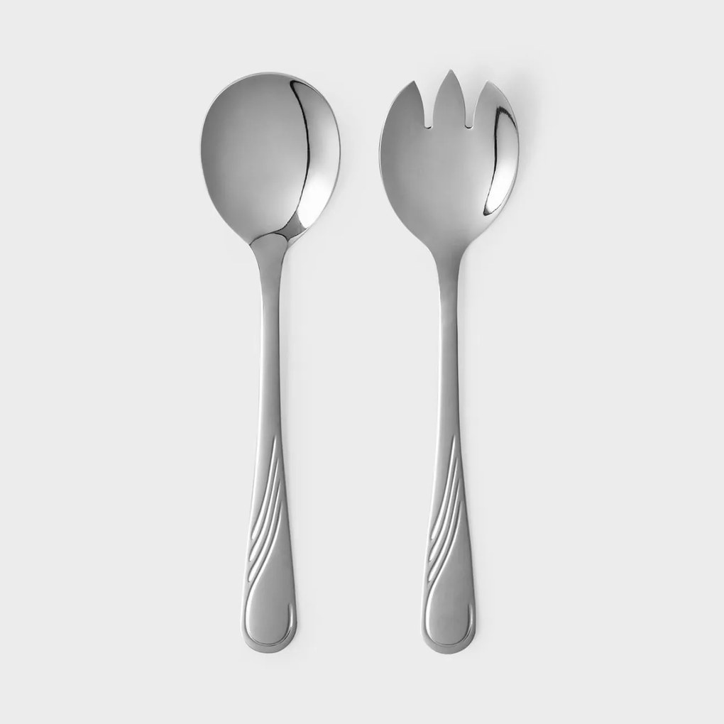 Set tacamuri inox servire salata 19.5cm, 2 piese, medii, Napoli