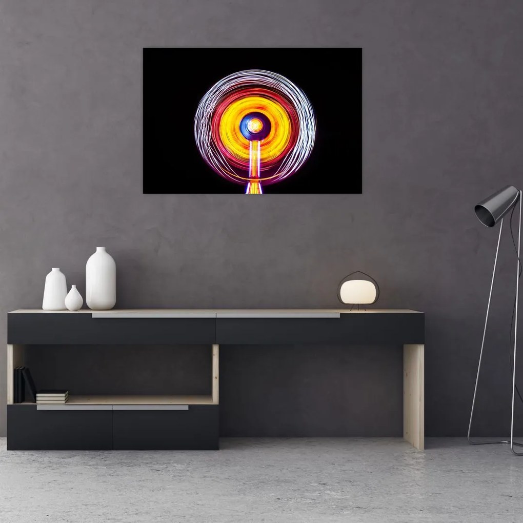 Tablou cu lumini în cerc (90x60 cm)