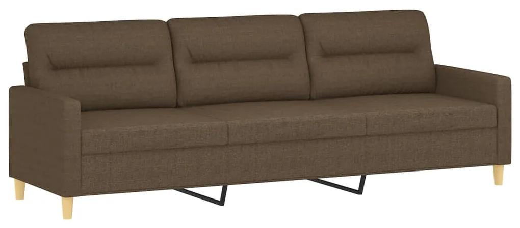 Canapea cu 3 locuri, maro, 210 cm, material textil Maro, 228 x 77 x 80 cm