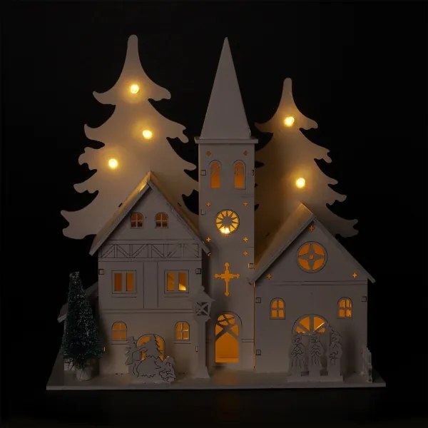 Brilagi - Decorațiune LED de Crăciun, bisericuță, LED/2xAA