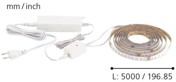 Bandă LED RGB Eglo 32733 5m STRIPE-C LED/19W/230V