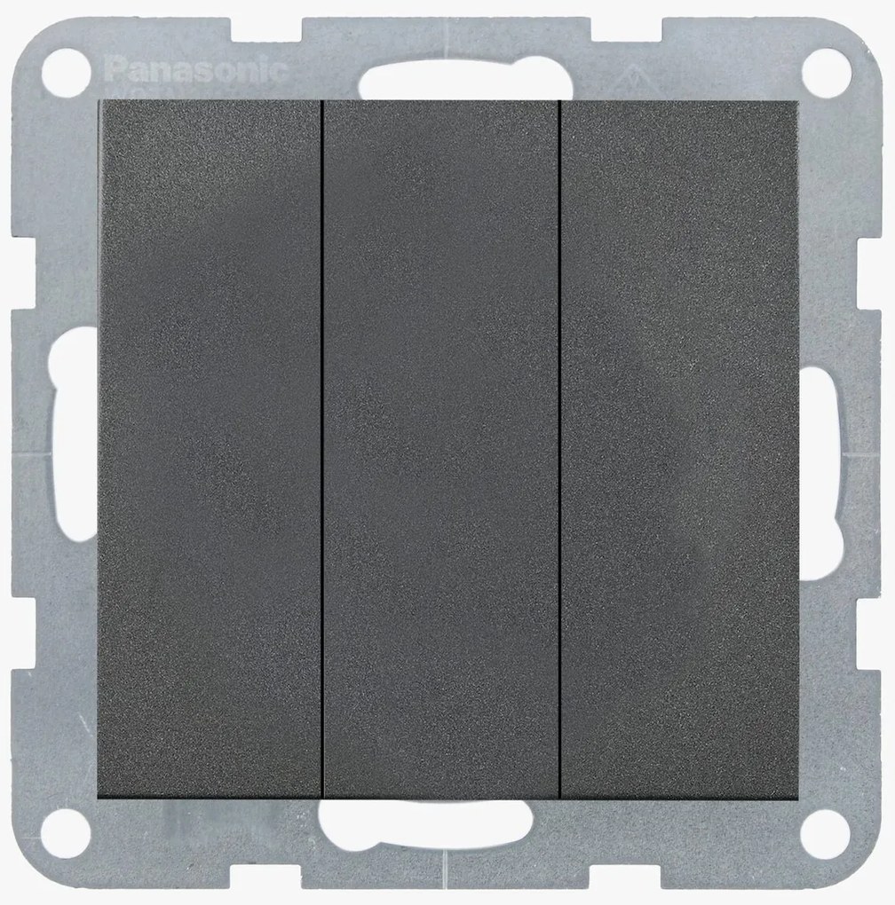 Intrerupator triplu 10A, IP20, Grafit, Panasonic Karre Plus 55