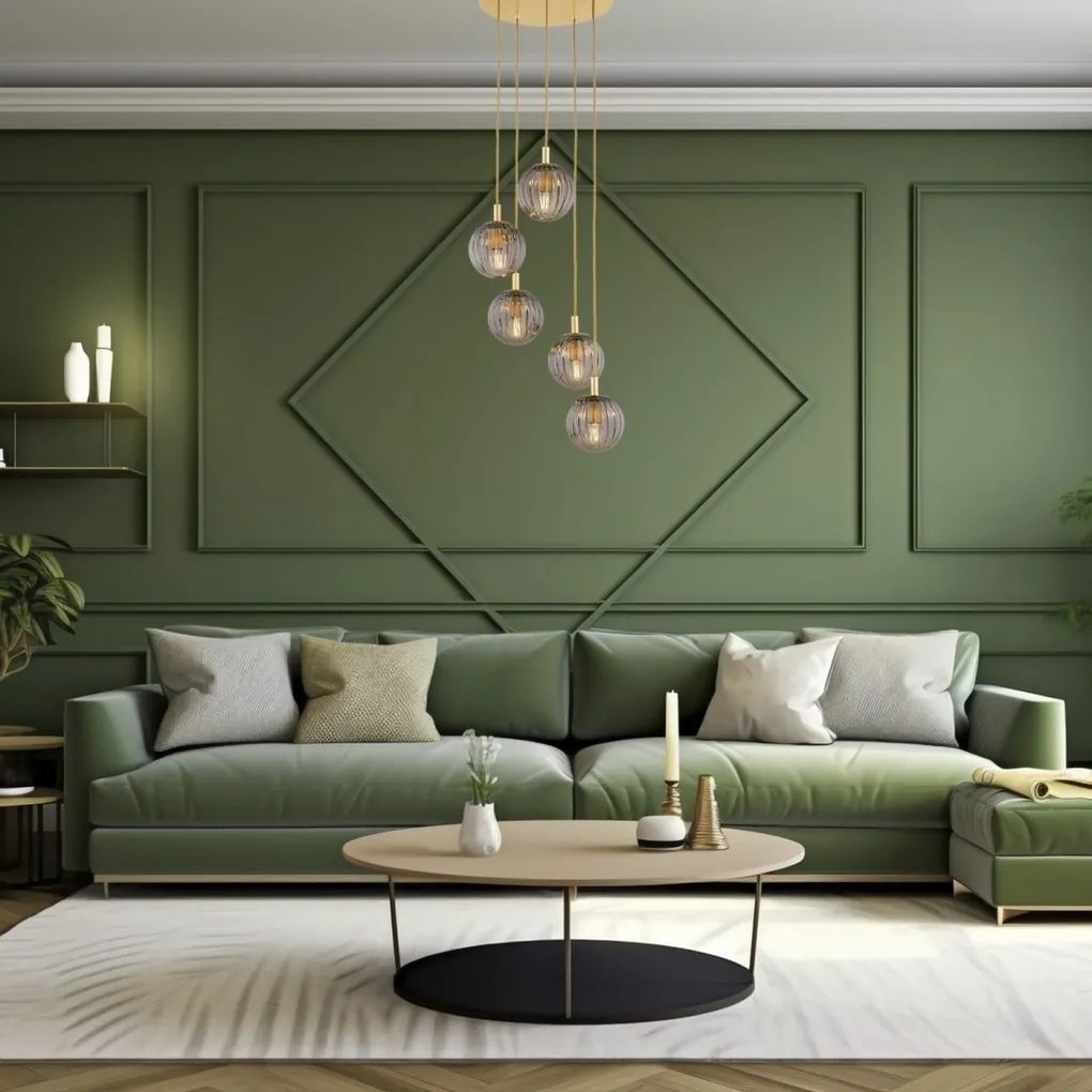 Lustra design modern cu 5 pendule Paloma