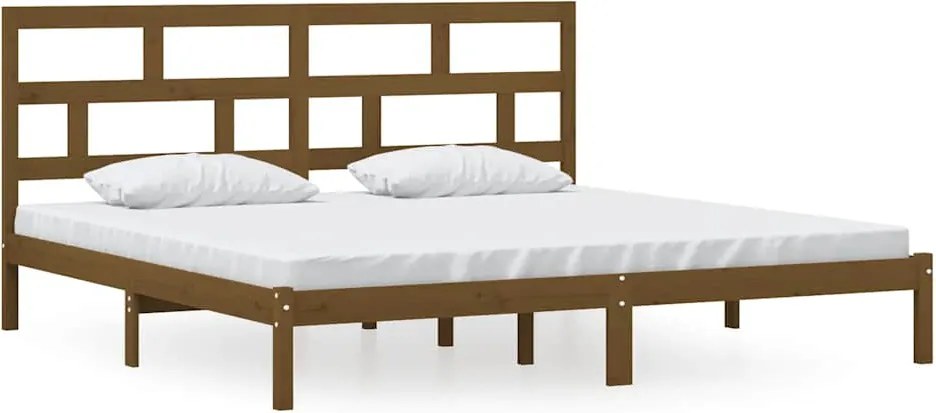 vidaXL Cadru de pat, maro miere, 200x200 cm, lemn masiv de pin