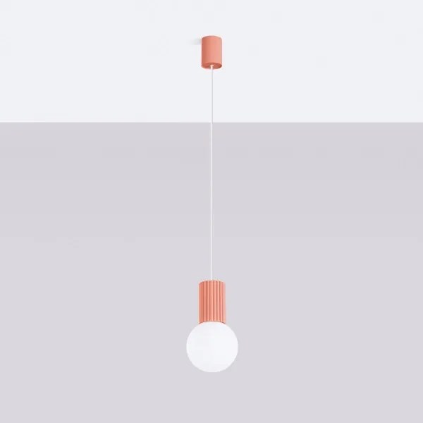 Lustră pe cablu Sollux SL.1754 HALO 1xG9/8W/230V d. 12 cm roz