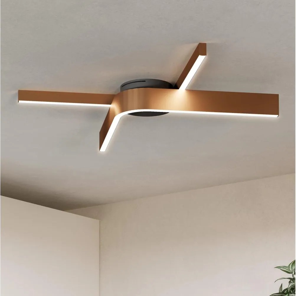 Eglo 901863 - Plafonieră LED RGBW FOLCINO-Z dimabilă, 2xLED/18W/230V, cupru/negru