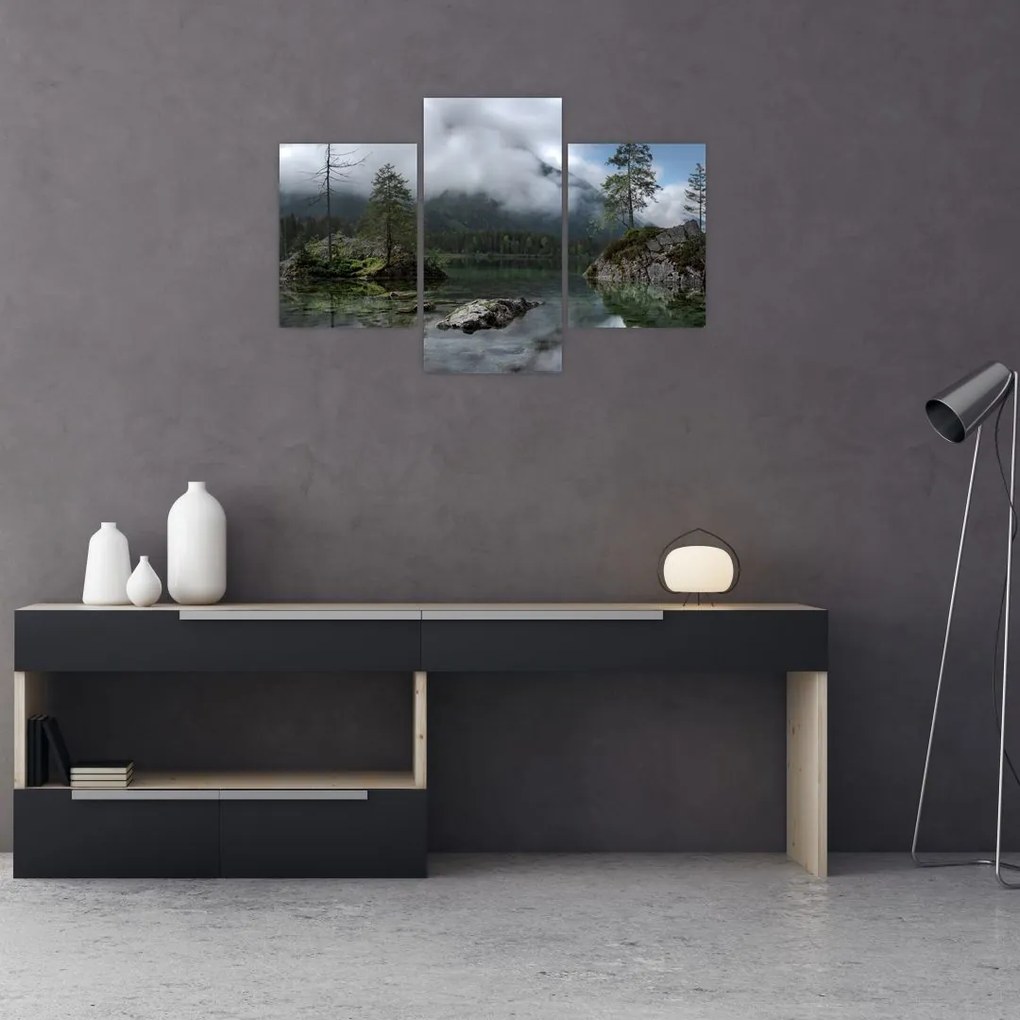 Tablou cu pomi în lac (90x60 cm)