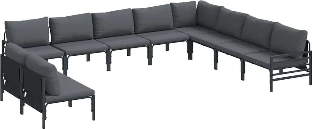 vidaXL Set de canapele pentru grădină Antracit Oțel