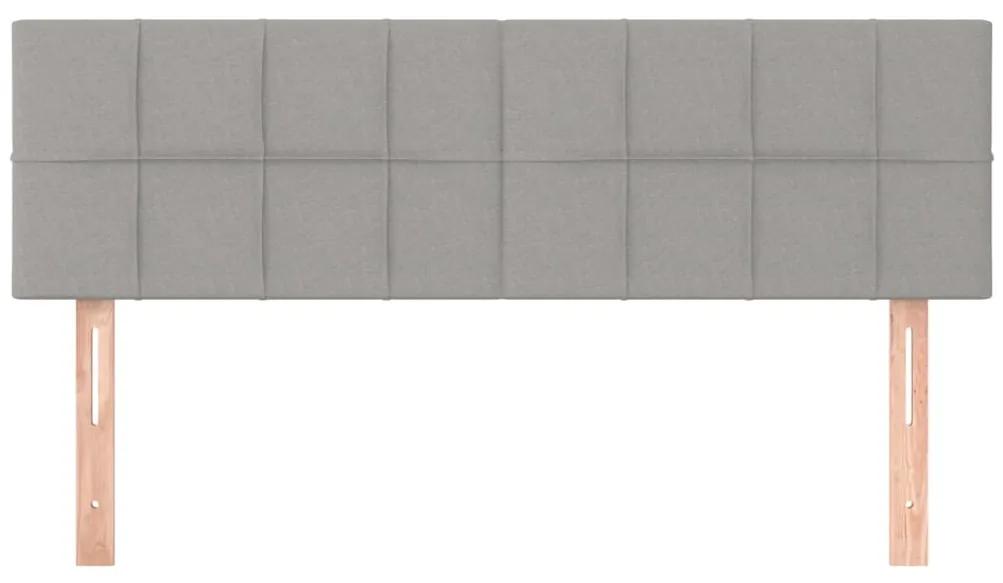 Tablii de pat, 2 buc., gri deschis, 72x5x78 88 cm, textil 2, Gri deschis, 144 x 5 x 78 88 cm