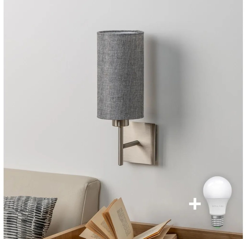 Aplică LED Eglo TUNJA 1xE27/60W/230V crom mat/gri