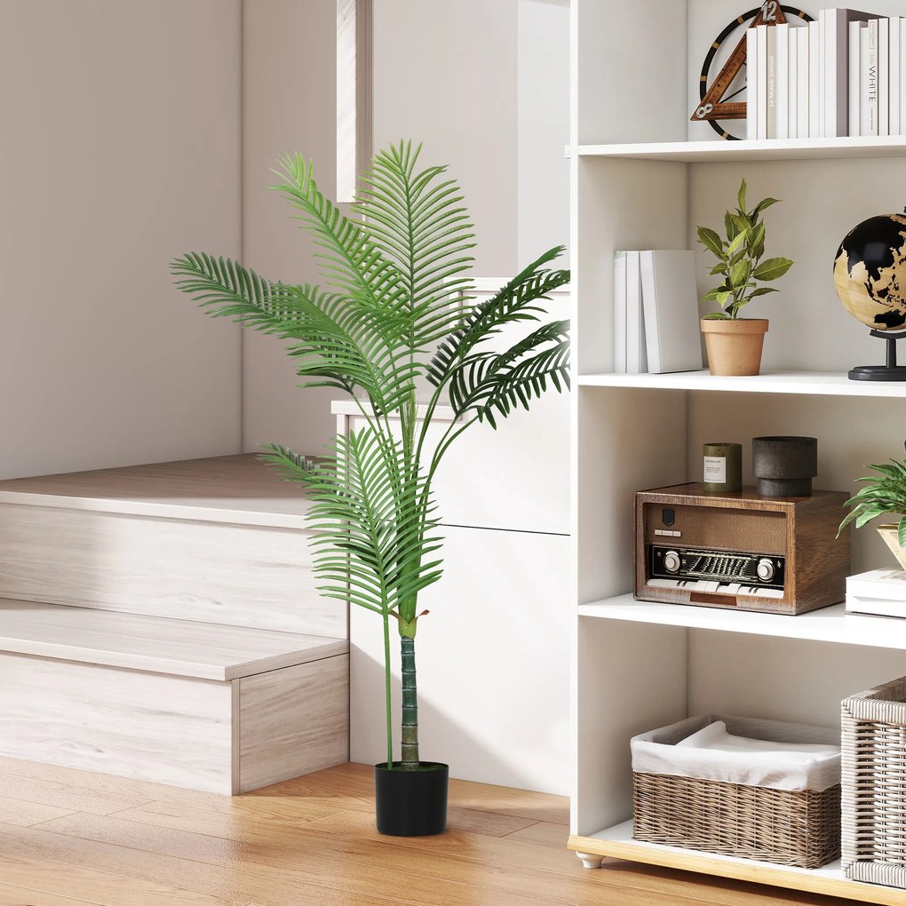 HOMCOM Palmă Artificială Areca înaltă de 150 cm, Plantă Falsă Realistă pentru Interioare cu Vas, Decorațiune pentru Casă și Birou, Verde | Aosom Romania
