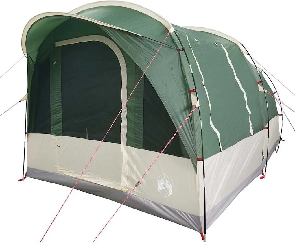 vidaXL Cort de camping pentru 3 persoane, verde, impermeabil