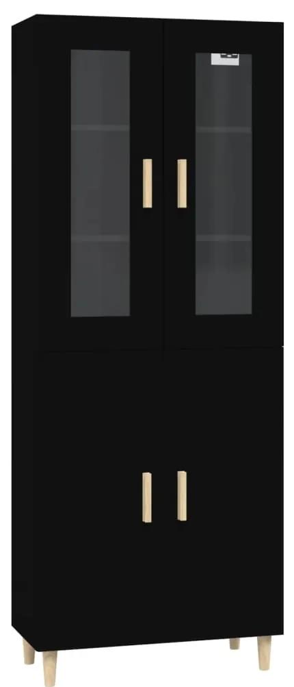 Dulap inalt, negru, 70x34x180 cm, lemn compozit 1, Negru