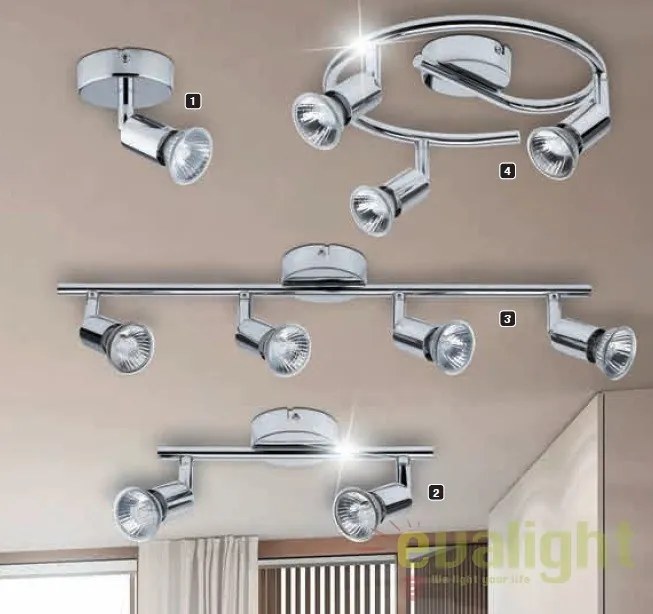 Lustra aplicata design finisaj cromat 4 spoturi Norton 6047 RX