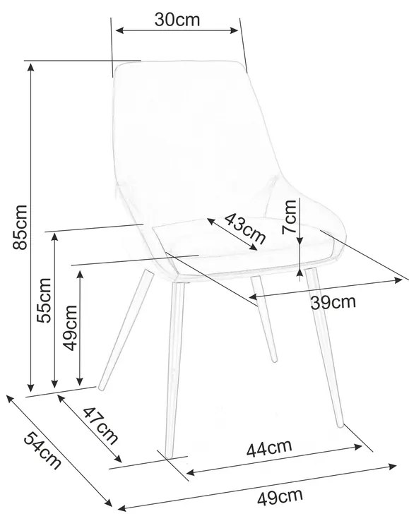 Scaun de bucaterie Cobe Velvet, bej