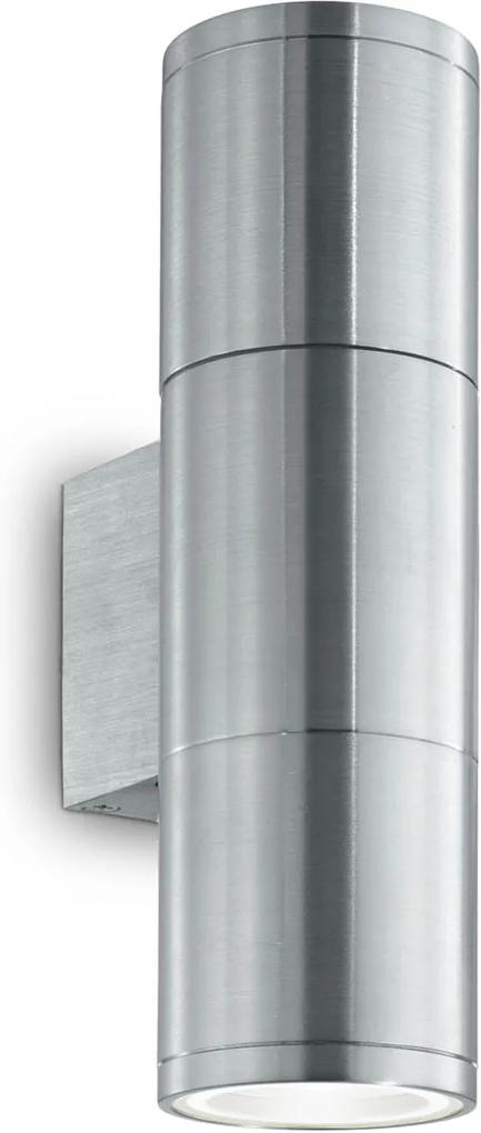 Aplica Exterior Ideal Lux Gun Ap2 Small Alluminio Gu10, Argintiu, 033013, Italia