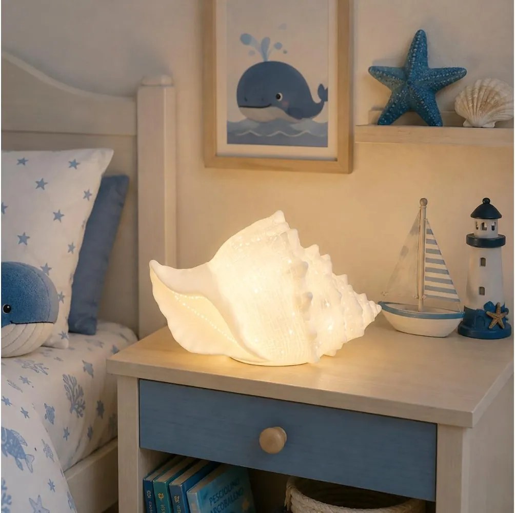 ONLI - Lampă de masă PORCELLANA 1xE14/6W/230V 29 cm scoică