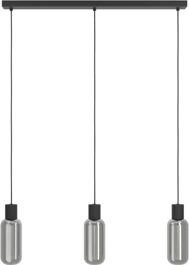 Eglo 901005 - Pendul MAIONE cu cablu 3xE27/4W/230V negru/fumuriu
