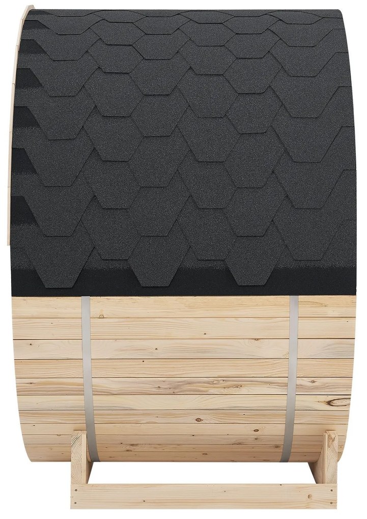 Vonkajšia sudová sauna Spitzbergen M dĺžka 120 cm priemer 190 cm (3,6 kW)