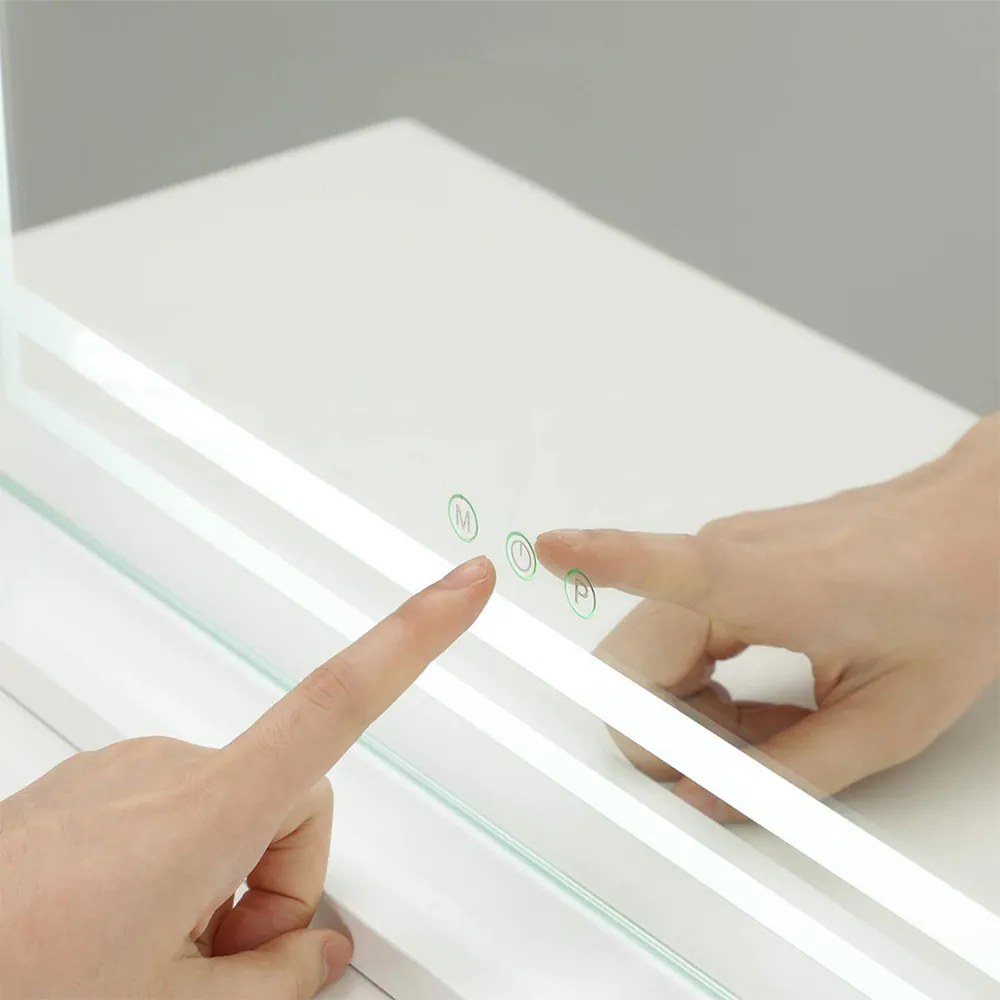 Oglindă de machiaj cu LED 58 x 12 x 48 cm